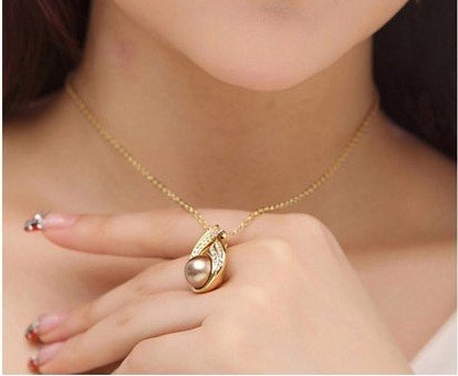 18K guldpläterad österrikiska kristall Halsband - 3