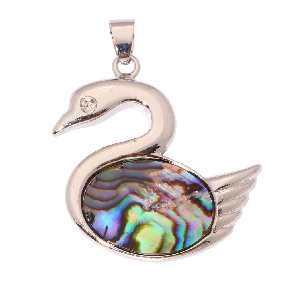 Silver filled  Hänge Natural abalone skal