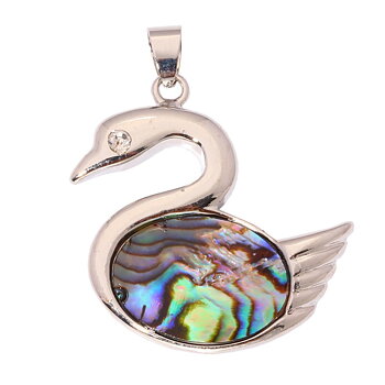 Silver filled  Hänge Natural abalone skal