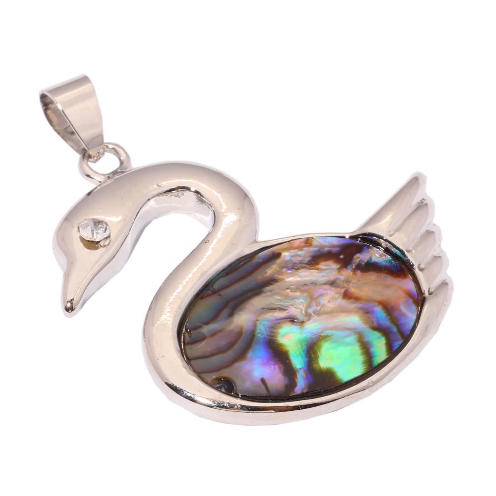 Silver filled  Hänge Natural abalone skal - 4