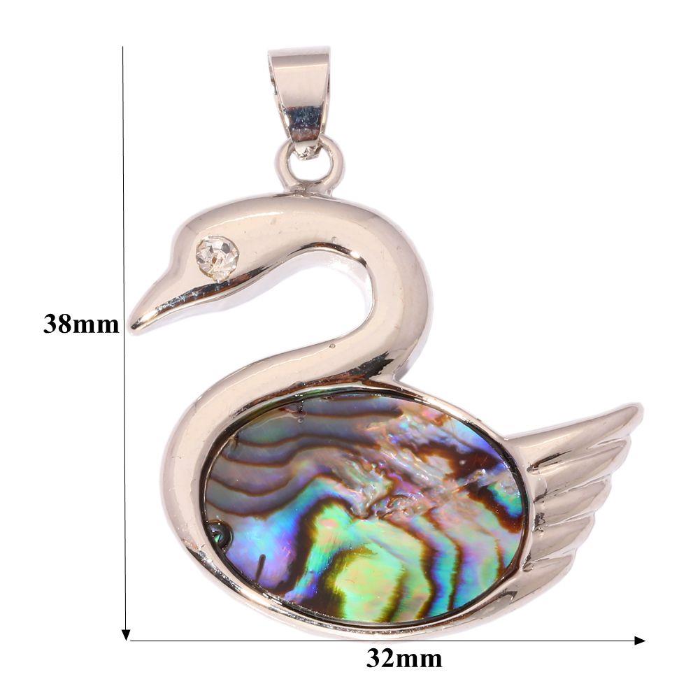 Silver filled  Hänge Natural abalone skal - 5