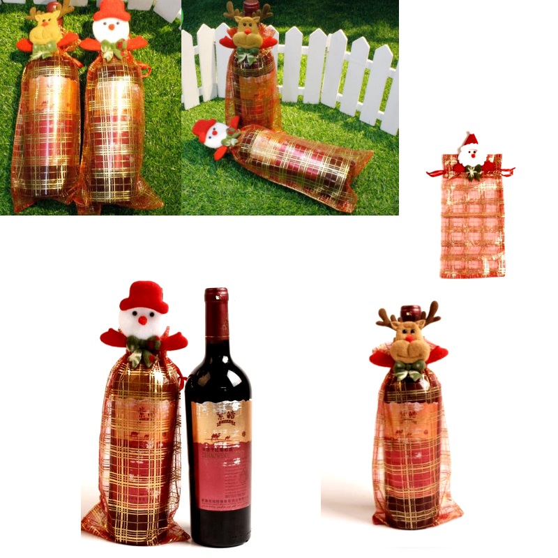 Wine Bottle Set Christmas Decorations 2 ST