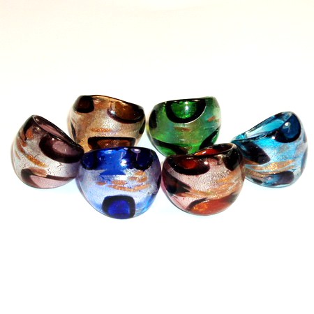 RING glas Murano  3st pack mix