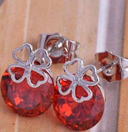 18k WHITE Gold Filled Lady Earrings CZ - 2