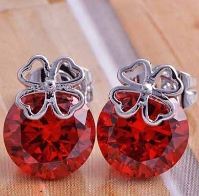 18k WHITE Gold Filled Lady Earrings CZ
