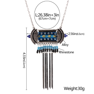 Carving Chokers Tassel Statement Necklaces - 3