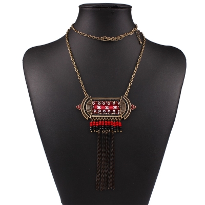 Carving Chokers Tassel Statement Necklaces