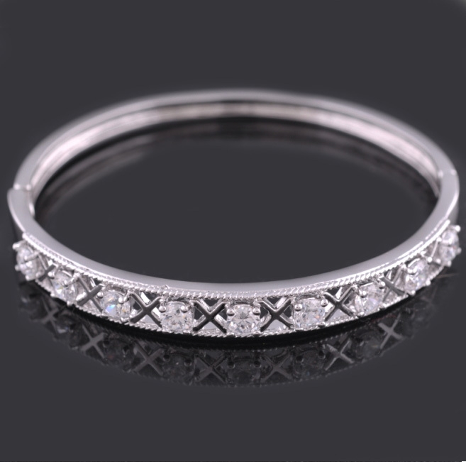 18K Vitguld Guldfyllda Filled gulddoublé Armband CZ - 2