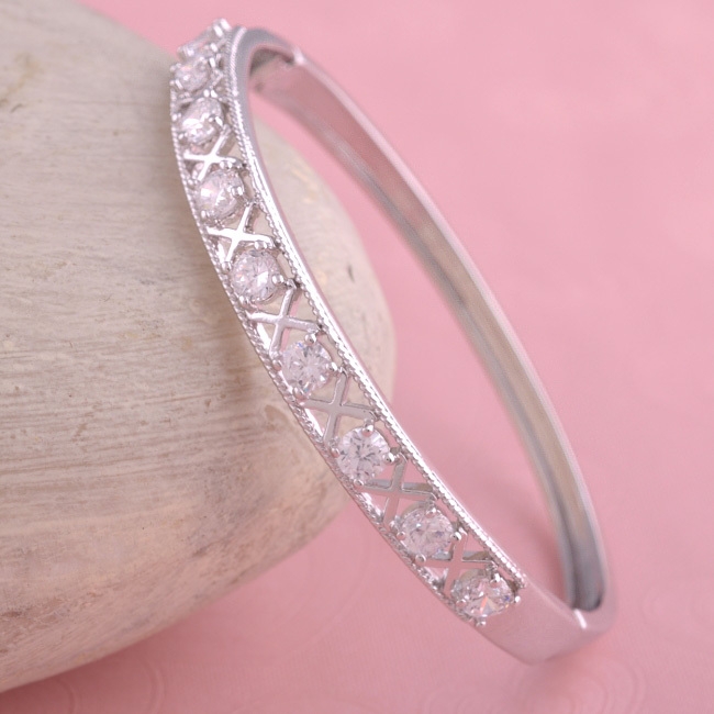 18K Vitguld Guldfyllda Filled gulddoublé Armband CZ - 3