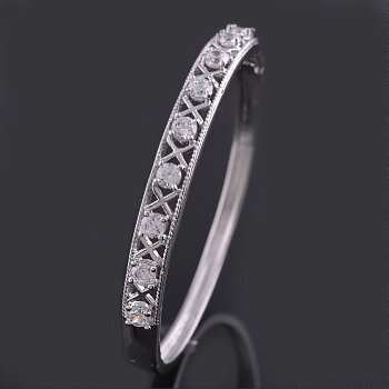 18K Vitguld Guldfyllda Filled gulddoublé Armband CZ