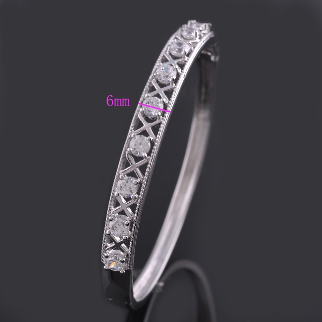 18K Vitguld Guldfyllda Filled gulddoublé Armband CZ - 4