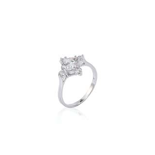 18K Vitguld Guldfyllda gulddoublé Filled CZ Ring