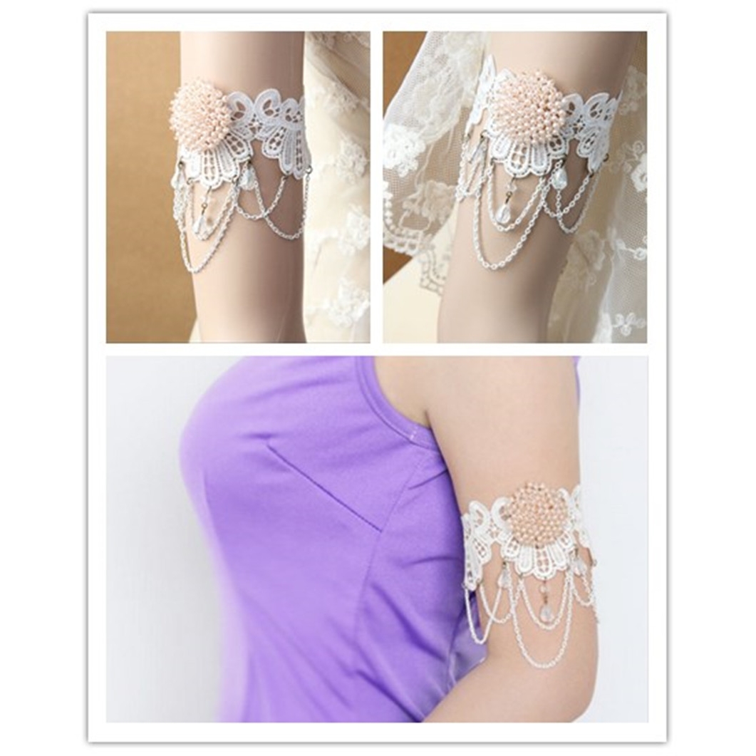 Gothic jewelry lace wrist length bracelet