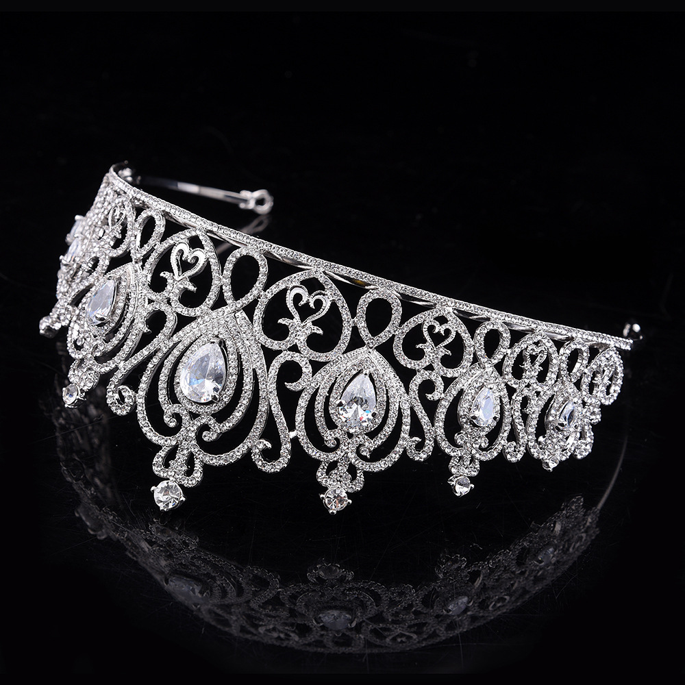 Luxury Crystal CZ wedding hair crownl hair accessories - 7