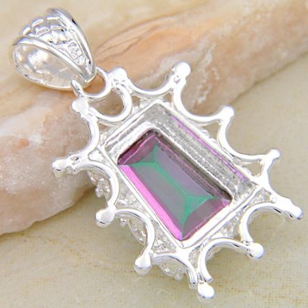 Rainbow colored topaz pendant - 2