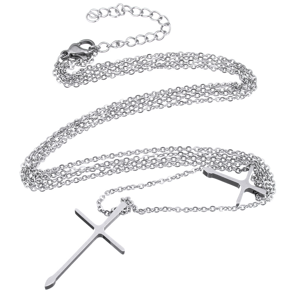 Rostfritt stål HALSBAND Kors - 3