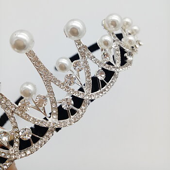 Kristall bröllop hår krona tiara