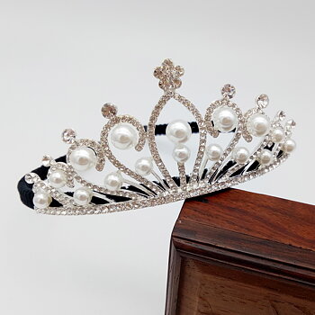 Kristall bröllop hår krona tiara
