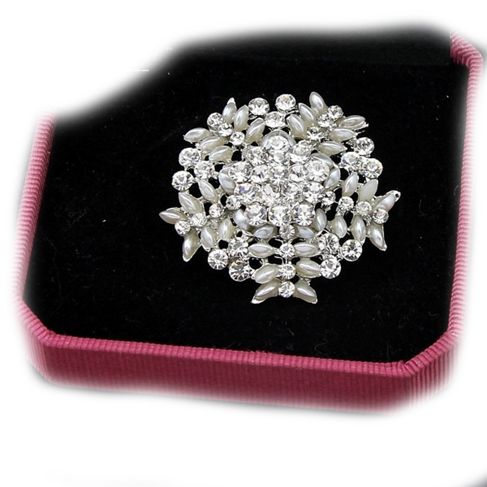 Brooch Crystal Pearl  - 3