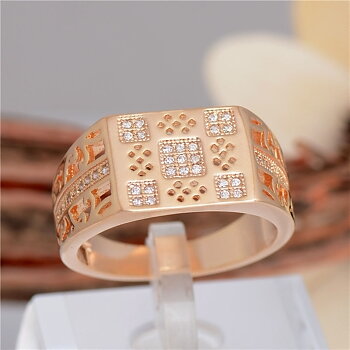 18K Yellow Gold Filled Ring CZ