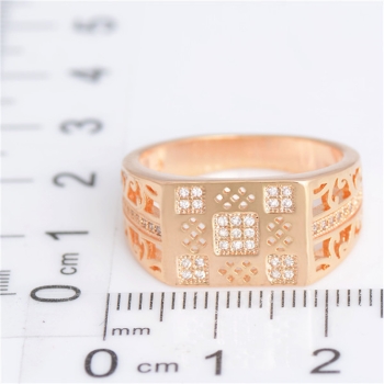 18K Guldfyllda Guld Filled gulddoublé Ring CZ - 3