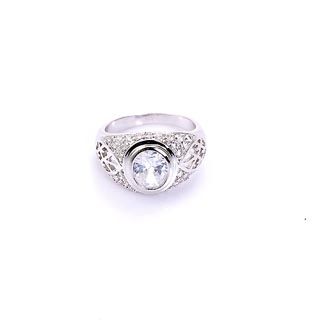 18K White Gold Filled CZ Ring WHITE - 2