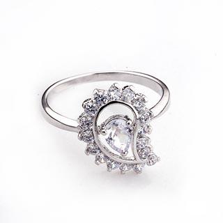 18K White Gold Filled CZ Ring WHITE - 3