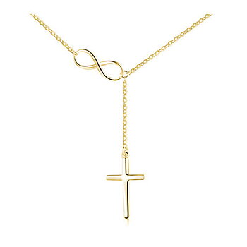 Rostfritt stål HALSBAND Kors GULD, SILVER