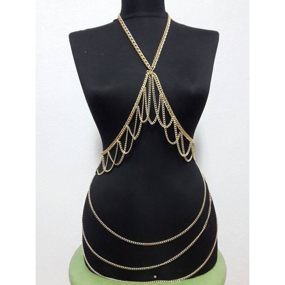 Wedding Necklace Body Chain GOLD - 2