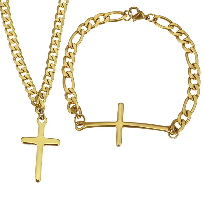 Stainless Steel Necklace + Bracelet 