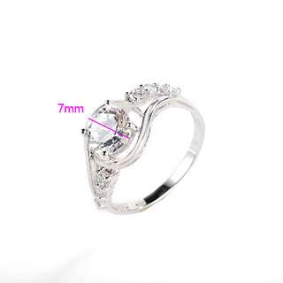18K Guldfyllda Vitguld gulddoublé Filled CZ Ring - 4