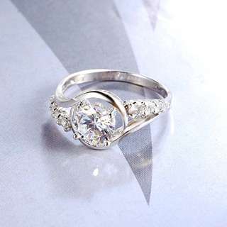 18K Guldfyllda Vitguld gulddoublé Filled CZ Ring