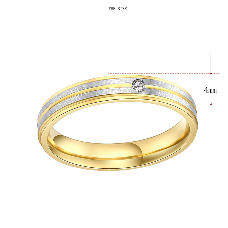 Rostfritt stål ring CZ - 2