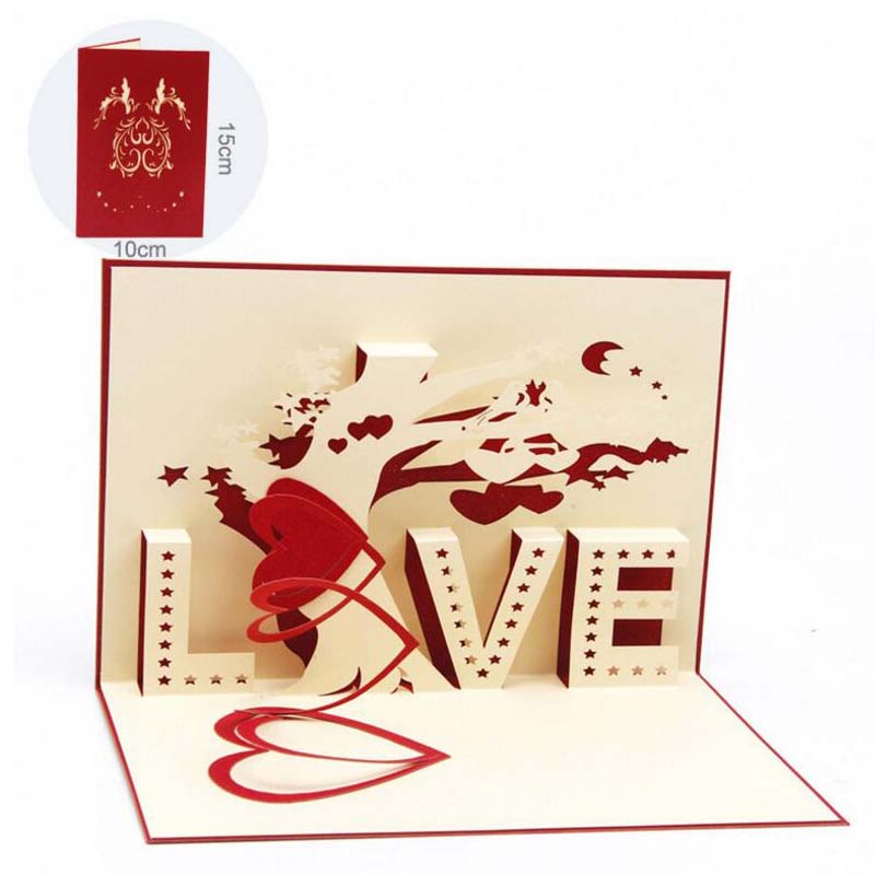 3D-kort älskar LOVE Valentine - 2