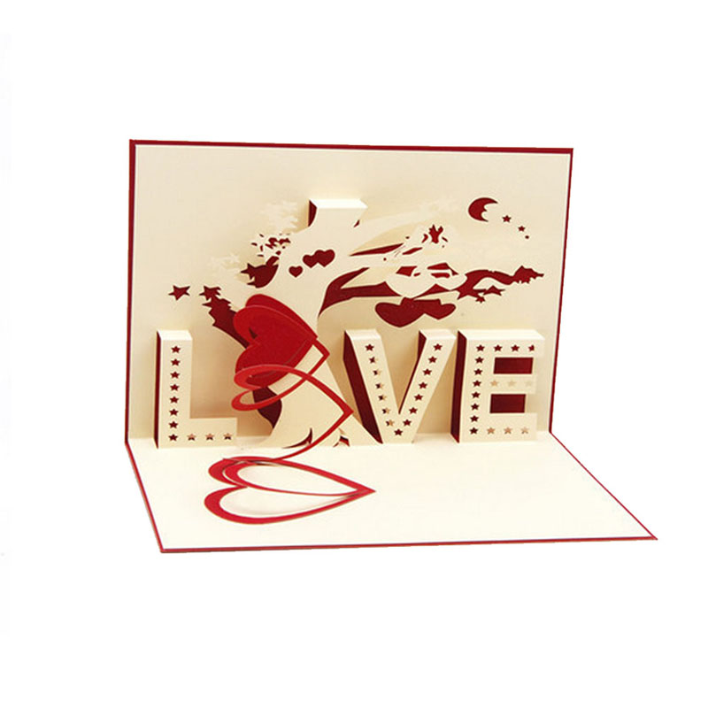 3D-kort älskar LOVE Valentine - 3