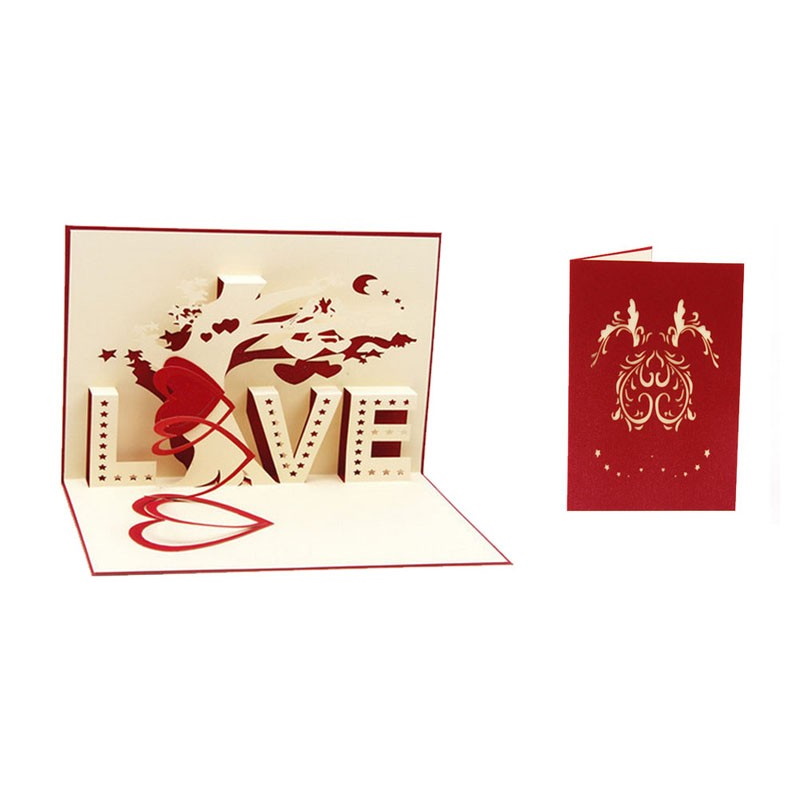 3D-kort älskar LOVE Valentine