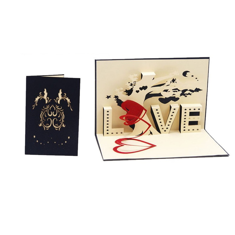 3D-kort älskar LOVE Valentine
