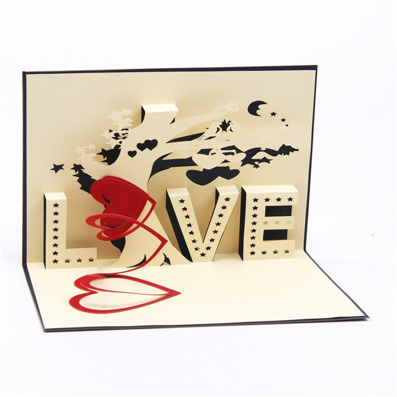 3D-kort älskar LOVE Valentine - 2
