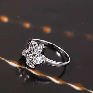 18K Vitguld Guldfyllda gulddoublé Filled CZ Ring
