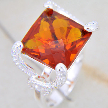 Silver RING Brasilien Citrin ÄDELSTEN