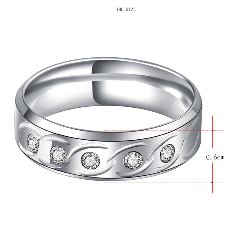 Rostfritt stål ring CZ - 2