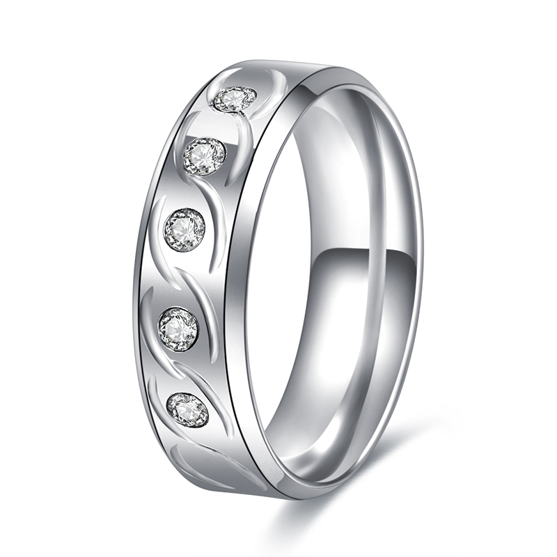 Rostfritt stål ring CZ