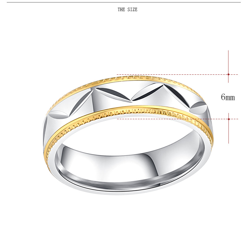 Stainless Steel Ring V carving  - 2