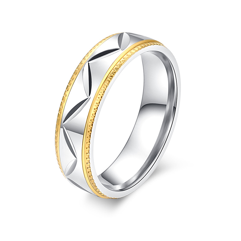 Stainless Steel Ring V carving 