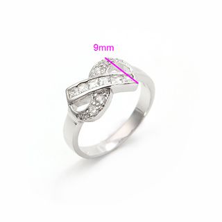 18K Vitguld Guldfyllda gulddoublé Filled CZ Ring - 2