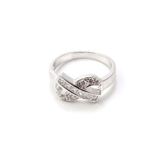 18K Vitguld Guldfyllda gulddoublé Filled CZ Ring - 3