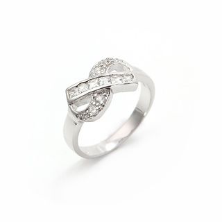 18K Vitguld Guldfyllda gulddoublé Filled CZ Ring