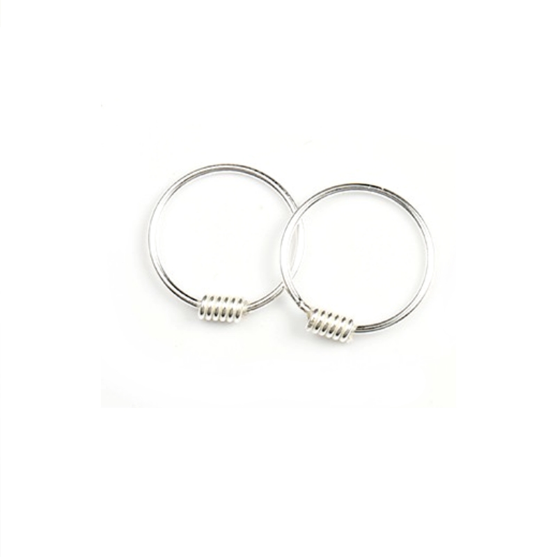 925 Silver Hoop Näsring Öronpiercingar - 2