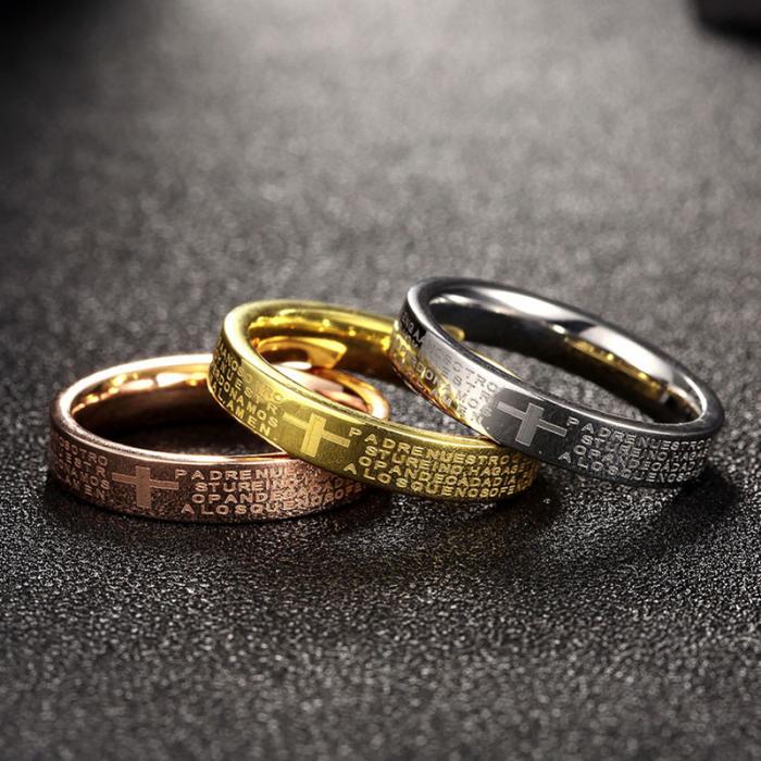 Stainless Steel Ring Engagement CZ 3 Pcs/Sets - 4