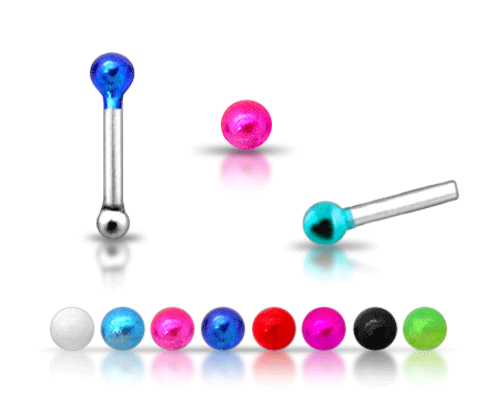 925 Silver Hand Painted Ball Nose Stud - 2